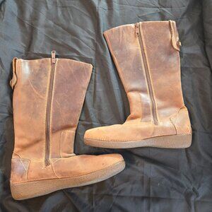 DULUTH TRADING CO. Women's Brown Genuine Leather "Moccasin" Boots SIZE 10